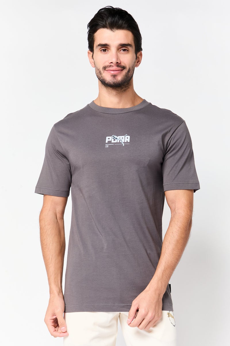 PUMA Men Relaxed Fit Short Sleeve Outdoor T-Shirt, Dark Grey - Image 1